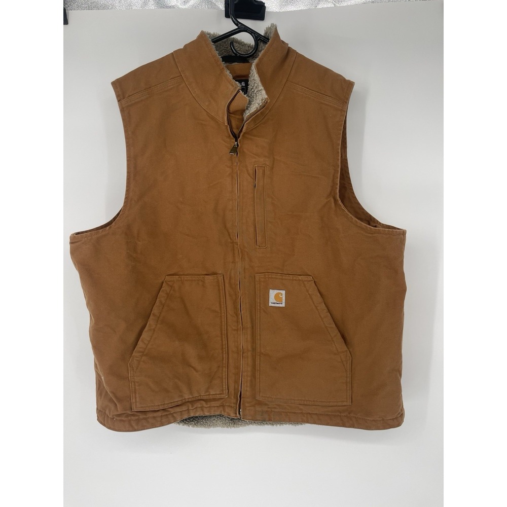 Vintage Carhartt Lined Fleece High Neck Vest Loose Fit XL